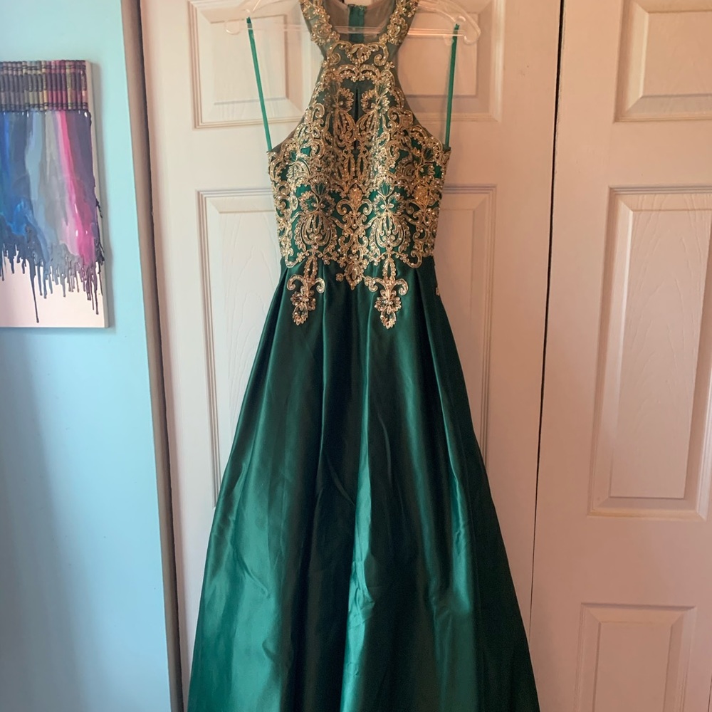COPY - Green and Gold Prom Dress